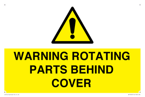 WARNING ROTATING PARTS BEHIND COVER